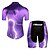 cheap Men&#039;s Clothing Sets-21Grams Men&#039;s Short Sleeve Cycling Jersey with Shorts Summer Nylon Polyester Violet Lightning Gradient 3D Bike Clothing Suit 3D Pad Ultraviolet Resistant Quick Dry Breathable Reflective Strips Sports