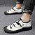 cheap Men&#039;s Sandals-Men&#039;s Sandals Casual Beach Daily Outdoor Nappa Leather Breathable Non-slipping Wear Proof White Black Spring Summer