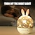 abordables Decoración y lámparas de noche-Proyector led de luz nocturna que carga la lámpara de paisaje nocturno de proyección giratoria con orejas de conejo para la lámpara de noche de la habitación de los niños del bebé