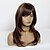 cheap Synthetic Trendy Wigs-Synthetic Wig Body Wave With Bangs Wig Medium Length Brown / Burgundy Synthetic Hair 20 inch Women&#039;s Women Waterfall Youth Brown