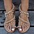 cheap Women&#039;s Sandals-Women&#039;s Sandals Flat Sandals Tropezienne Sandals Daily Beach Summer Flat Heel Open Toe Boho PU Loafer Gold