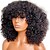 cheap Human Hair Capless Wigs-Afro Kinky Curly Wig With Bangs Full Machine Made Scalp Top Wig 180 Density Remy Brazilian Short Curly Human Hair Wigs