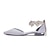 cheap Wedding Shoes-Wedding Shoes for Bride Bridesmaid Women Closed Toe Round Toe White Ivory Silver Blue Champagne Satin Flats with Imitation Pearl Ankle Strap Wedding Party Valentine&#039;s Day Elegant Classic Luxurious