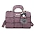 baratos Handbag &amp; Totes-Women&#039;s Handbags Satchel Top Handle Bag PU Leather Zipper Solid Color Daily Black Gray Purple Red