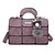 cheap Handbag &amp; Totes-Women&#039;s Handbags Satchel Top Handle Bag PU Leather Zipper Solid Color Daily Black Gray Purple Red