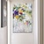 cheap Abstract Paintings-Oil Painting Hand Painted Vertical Abstract Floral / Botanical Modern Stretched Canvas