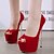 cheap Women&#039;s Heels-Women&#039;s Heels Stilettos High Heels Daily Solid Colored Summer Platform Stiletto Heel Peep Toe PU Loafer Black Red