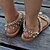 cheap Women&#039;s Sandals-Women&#039;s Sandals Flat Sandals Tropezienne Sandals Daily Beach Summer Flat Heel Open Toe Boho PU Loafer Gold