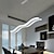 זול אורות תליון-אור תליון לד 97 ס&quot;מ 36w צורת גל אקריליק מודרני פשוט אופנה אור תלייה עם שלט רחוק לחדר עבודה גוף תאורה לחדר אוכל משרדי