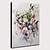 cheap Floral/Botanical Paintings-Oil Painting Hand Painted Vertical Floral / Botanical Pop Art Modern Stretched Canvas