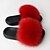 abordables Accueil Pantoufles-Pantoufles pour Femme Maison chaussons Ordinaire Fourrure de renard Couleur Pleine Chaussures