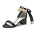 cheap Wedding Shoes-Women&#039;s Wedding Shoes Wedding Party &amp; Evening Solid Colored Wedding Sandals Summer Imitation Pearl Satin Flower Lace-up Cuban Heel Open Toe Classic Minimalism Sweet Satin Lace-up Black White Ivory