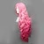 billiga Kostymperuk-cosplay kostym peruk syntetisk peruk lockig mittdel peruk lång rosa+rött syntetiskt hår 28 tums herrfest rosa