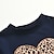 cheap Girls&#039; Clothing Sets-Kids Toddler Girls&#039; New Year Clothing Set 2 Pieces Long Sleeve Navy Blue Leopard Bow Print Cotton Basic Chinoiserie Regular / Fall / Spring