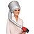 cheap Shower Caps &amp; Headbands-Portable Soft Hair Drying Cap Bonnet Hood Hat Blow Dryer Shower Nylon Gray Quick Dry Cream For Women Adults No Hair Dryer