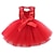 billiga Klänningar-barn småbarn små flickor klänning 1-5 år enfärgade festprestanda semester paljetter svart rosa röd ärmlös grundläggande vackra söta klänningar sommar