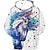 voordelige 3D hoodies en sweatshirts voor meisjes-kids meisjes hoodie paard kleur splatter inkt lange mouwen eenhoorn kleurblok geometrische tie dye print blauw paars geel kinderen tops active basic
