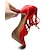 abordables Chaussures de danses latines-Femme Chaussures Latines Salon Bottes de Danse Danse en ligne Utilisation Soirée Entraînement Satin Talon Ruban Couleur Pleine Mince haut talon Lacet Boucle Rouge Noir