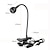 billige Leselys-blacksliver 3w led bordlampe usb bordlampe lys med klipsholder fleksibel seng lesebok nattlys for studiekontorarbeid 1 stk
