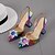 Χαμηλού Κόστους Γυναικεία Σανδάλια-Women&#039;s Loafers &amp; Slip-Ons Daily Summer Flare Heel Pointed Toe Synthetics Loafer Rainbow
