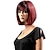 Недорогие Парики к костюмам-косплей костюм парик синтетический парик прямой боб аккуратная челка с челкой парик короткие черные черные / красные радужные синтетические волосы 12 дюймов женские женские синтетические сексуальные