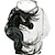 זול קפוצ&#039;ונים וסווטשירטים-ילדים בנות קפוצ&#039;ון וטרנינג שרוול ארוך סוס מודפס בתלת מימד גיאומטרי חיה כיס לבן יְלָדִים צמרות פעיל בסיסי אופנתי ספורט חוץ 2-13 שנים