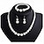 cheap Jewelry Sets-Women&#039;s Bridal Jewelry Sets Imitation Pearl Earrings Jewelry White For Party Wedding Engagement Promise Festival Four-piece Suit