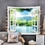 cheap Landscape Tapestry-Window Landscape Wall Tapestry Art Decor Blanket Curtain Picnic Tablecloth Hanging Home Bedroom Living Room Dorm Decoration Polyester Lake Rive Forest Mountain