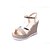 cheap Women&#039;s Sandals-Women&#039;s Sandals Daily Solid Colored Summer Wedge Heel Open Toe PU Buckle Silver Black Gold