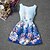 זול שמלות מקרית-ילדים בנות שמלה ללא שרוולים ליציאה סוף שבוע דפוס פרחוני כותנה קיץ 6-12 Y כחול