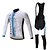 preiswerte Herrenbekleidungs-Sets-Herrn Langarm Fahrradtrikot mit Trägerhosen - Blau / weiß Fahhrad Kleidungs-Sets, 3D Pad, Rasche Trocknung, Schweißableitend Polyester