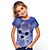 cheap Tees &amp; Blouses-Kids Girls&#039; T shirt Tee Short Sleeve Animal Blue Children Tops Summer Basic Holiday