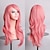 cheap Costume Wigs-Synthetic Wig Curly Natural Wave With Bangs Wig Long Light golden Silver grey Brown Blonde Pink Synthetic Hair 28 inch Women‘s Anime Cute Party Red Blue Halloween Wig
