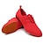 baratos Sapatos de Jazz-Mulheres Sapatos de Jazz Sapatos de Dança Moderna Sapatos Salsa Treino Espetáculo Ensaio / Prática Sapatilha Sem Salto Com Cadarço Preto Rosa claro Vermelho