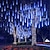 abordables LED String Lights-Lot de 3 guirlandes lumineuses en plein air pluie de météorites 50 cm 100-240 V 24 tubes LED guirlandes étanches pour décoration de fête de mariage de Noël pour les arbres de Noël décoration d&#039;Halloween mariage de vacances