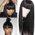 halpa Aidot kudelmiksi kootut peruukit-Remy-hius Peruukki Keskikokoinen Suora Otsatukka Luonto musta Naisten Juhla Helppo pukeutuminen Suojuksettomat Brasilialainen Naisten Musta 16 tuumainen