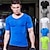 cheap Running Tops-Men&#039;s V Neck Compression Shirt Running Shirt Tee Tshirt Top Athletic Athleisure Breathable Quick Dry Soft Fitness Gym Workout Performance Running Training Sportswear Fashion White Black Green Blue
