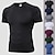 cheap Running Tops-YUERLIAN Men&#039;s Short Sleeve Compression Shirt Running Shirt Tee Tshirt Top Athletic Athleisure Summer Spandex Moisture Wicking Quick Dry Breathable Fitness Gym Workout Performance Running Training