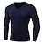 cheap Running Tops-YUERLIAN Men&#039;s Long Sleeve V Neck Compression Shirt Running Shirt Tee Tshirt Top Athletic Athleisure Winter Fleece Thermal Warm Quick Dry Moisture Wicking Fitness Gym Workout Running Training