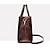 cheap Bag Sets-Women&#039;s Bags PU Leather Shoulder Strap Bag Set 3 Pcs Purse Set Zipper Metallic Crocodile Daily Bag Sets Handbags Dark Brown Wine Black