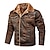 cheap Men’s Jackets &amp; Coats-Men&#039;s Jacket Embroidered Regular Asian Size Coat Black Khaki Brown Daily Casual Winter Turndown Regular Fit S M L XL XXL 3XL / Long Sleeve