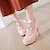 cheap Kids&#039; Princess Shoes-Girls&#039; Heels Daily Dress Shoes Cosplay Heel PU Breathability Non-slipping Height-increasing Big Kids(7years +) Little Kids(4-7ys) Wedding Party Birthday Outdoor Dancing Bowknot Pearl Metal Chain