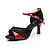 זול נעליים לטיניות-בגדי ריקוד נשים נעליים לטיניות נעלי סלסה הצגה מפלגה אימון עקבים סלים גבוהה עקב אבזם שחור וזהב שחור וכסף שחור אדום