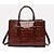 cheap Bag Sets-Women&#039;s Bags PU Leather Shoulder Strap Bag Set 3 Pcs Purse Set Zipper Metallic Crocodile Daily Bag Sets Handbags Dark Brown Wine Black