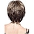 Χαμηλού Κόστους παλαιότερη περούκα-Συνθετικές Περούκες Ίσιο Ίσια Κούρεμα καρέ Κούρεμα νεράιδας Με αφέλειες Περούκα Κοντό Καφέ με Ξανθό Συνθετικά μαλλιά 8 inch Γυναικεία Καφέ