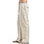 cheap Linen Pants-Men&#039;s Linen Pants Trousers Summer Pants Beach Pants Wide Leg Plain Breathable Full Length Work Daily Beach Linen / Cotton Blend Fashion Casual Loose Fit Black White