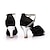 זול נעליים לטיניות-בגדי ריקוד נשים נעליים לטיניות נעלי סלסה הצגה מפלגה אימון עקבים סלים גבוהה עקב אבזם שחור וזהב שחור וכסף שחור אדום