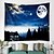 cheap Wall Tapestries-Christmas Santa Claus Wall Tapestry Art Decor Blanket Curtain Picnic Tablecloth Hanging Home Bedroom Living Room Dorm Decoration Snow Elk Moon Night Sky Polyester