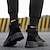 abordables Botas de trabajo-Hombre Botas Botas de trabajo Zapatos de incremento de altura Zapatos Confort Zapatos de Paseo Vintage Casual Exterior Diario Tela Botines / Hasta el Tobillo Hebilla Negro Beige Gris Verano Primavera