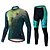 cheap Men&#039;s Clothing Sets-Miloto Men&#039;s Long Sleeve Cycling Jersey with Tights Summer Black / Green Funny Bike Clothing Suit Ultraviolet Resistant Breathable Back Pocket Sports Patterned Mountain Bike MTB Road Bike Cycling